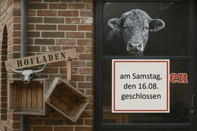 Wichtige Information: Hofladen geschlossen am 16.08.